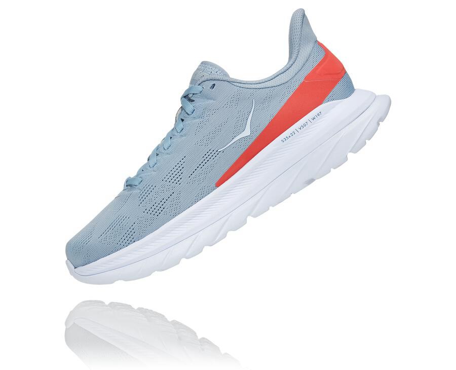 Tenis Hoka One One Feminino Azuis/Branco - Mach 4 - 093-WGDELN